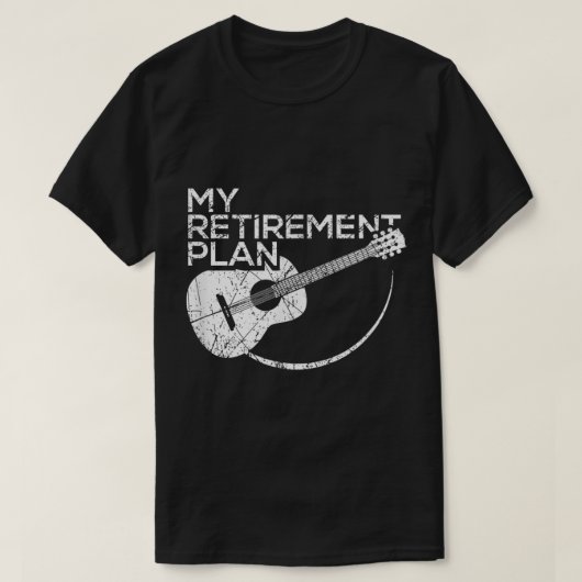 私の退職プラン ギターミュージックデザイン Tシャツ (デザイン正面)