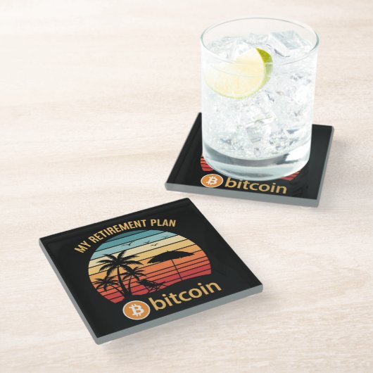 私の退職プラン ビットコイン ビーチ 日没 ガラスコースター (アングル)