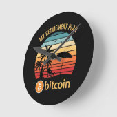 私の退職プラン ビットコイン ビーチ 日没 ラウンド壁時計 (傾斜)