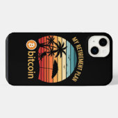 私の退職プラン ビットコイン ビーチ 日没 iPhoneケース (裏面横)
