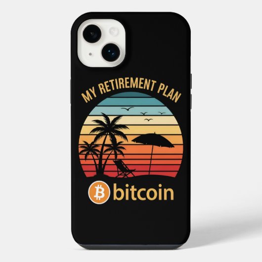 私の退職プラン ビットコイン ビーチ 日没 iPhoneケース (裏面)
