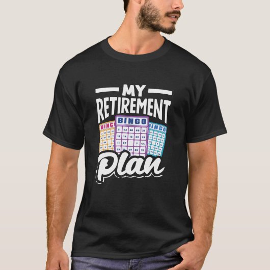 私の退職プラン ビンゴプレイヤー 面白い Tシャツ (正面)