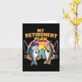 私の退職計画はおもしろい魚釣り漁師Aだ カード (黄色い花)