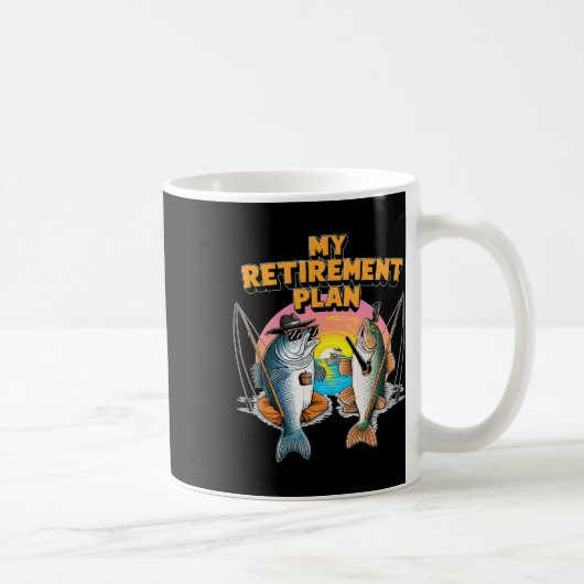 私の退職計画はおもしろい魚釣り漁師Aだ コーヒーマグカップ (右)