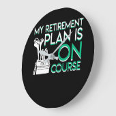 私の退職計画はコース退職ゴルフに入っている ラージ壁時計 (傾斜)