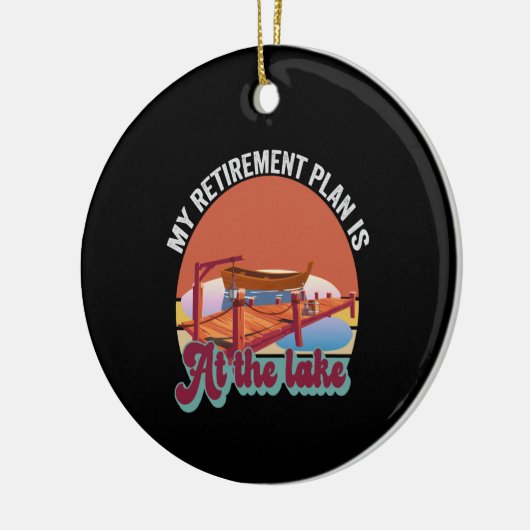 私の退職計画は湖のヴィンテージにおもしろいある セラミックオーナメント (左)