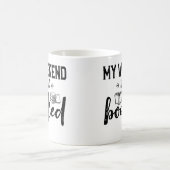 私の週末はすべて予約さおもしろいれたBookworm Puns Libra コーヒーマグカップ (中央)