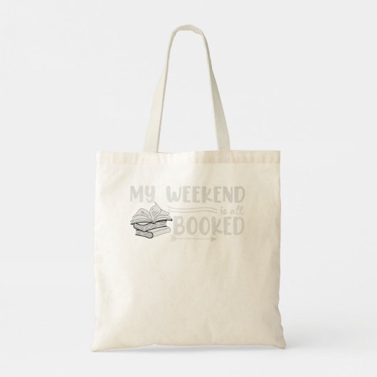 私の週末は予約されて本のプレミ読ーに大好き トートバッグ (裏面)
