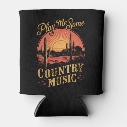 私の遊国の音楽の西カウボーイヴィンテージ 缶クーラー (正面)