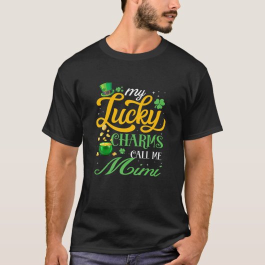 私の運の良いチャームは私ミミハピーSt patricks dayと呼ぶ Tシャツ (正面)