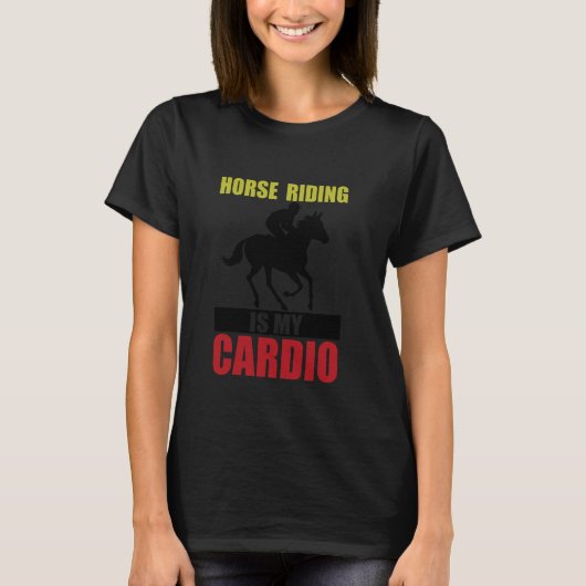 私の運動は馬に乗ること 馬 馬術 Tシャツ (正面)