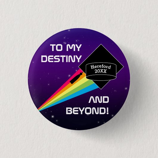 私の運命のパーソナライズされた卒業ピンへ 缶バッジ (正面)