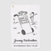 私の運転は？ゴルフおもしろいマンガ ゴルフタオル (正面)