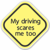 私の運転も怖いおもしろい シール (正面)