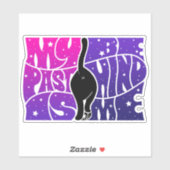 私の過去は私の後ろにスピリチュアルおもしろい引用文紫 シール (シート)