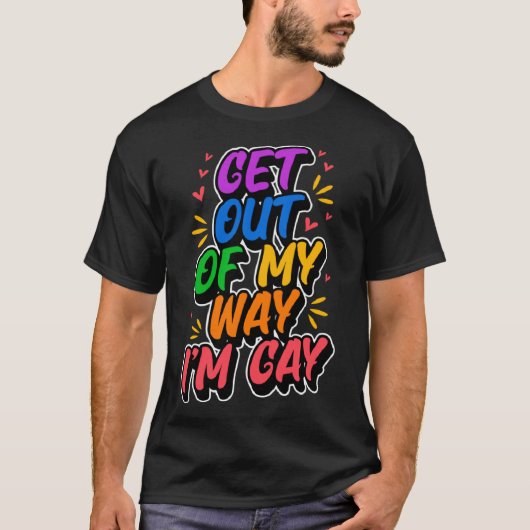私の道を抜け出す私はゲイかわいいLGBTQプライドaesthe Tシャツ (正面)