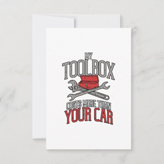私の道具箱はあなたの車の贈り物よりも高い整備士 カード (正面)