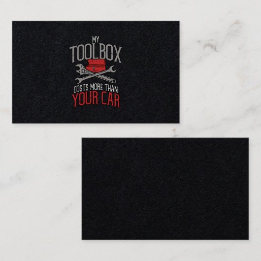 私の道具箱はあなたの車の贈り物よりも高い整備士 名刺 (正面/裏面)