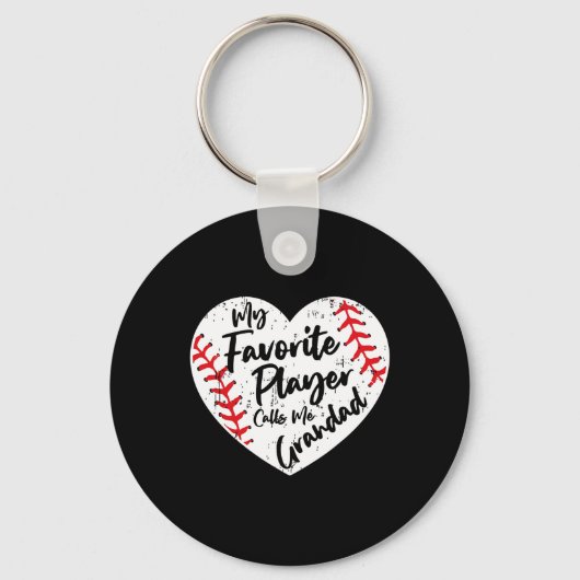 私の選手おもしろいは私を祖父お気に入りの野球と呼ぶ キーホルダー (正面)