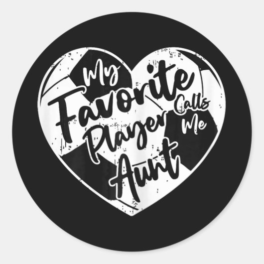 私の選手お気に入りのは私をサッカー叔母と呼ぶハート ラウンドシール (正面)