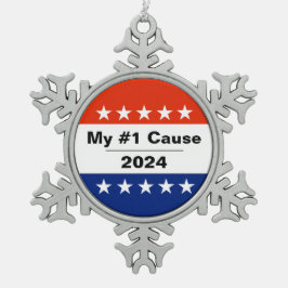 私の選挙号2024 スノーフレークピューターオーナメント