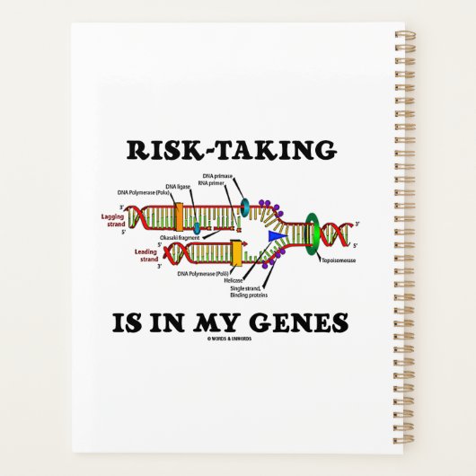 私の遺伝子の中でリスクテイクがDNA複製ユーモア プランナー手帳 (裏面)