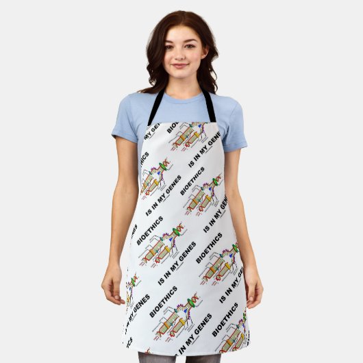 私の遺伝子のDNA複製に生命倫理が含まれる エプロン (着用した状態)