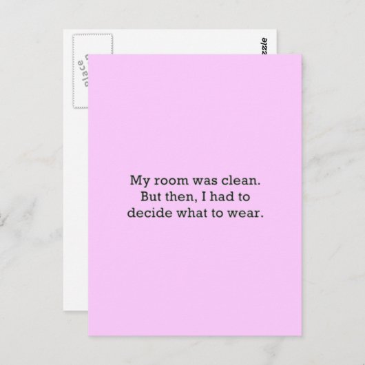 私の部屋は清潔だったが、その後、どの衣服フーを決めていた ポストカード (正面/裏面)