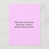 私の部屋は清潔だったが、その後、どの衣服フーを決めていた ポストカード (正面)