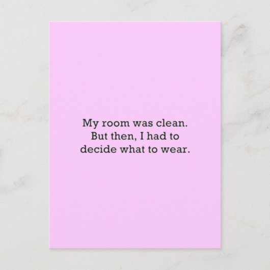 私の部屋は清潔だったが、その後、どの衣服フーを決めていた ポストカード (正面)