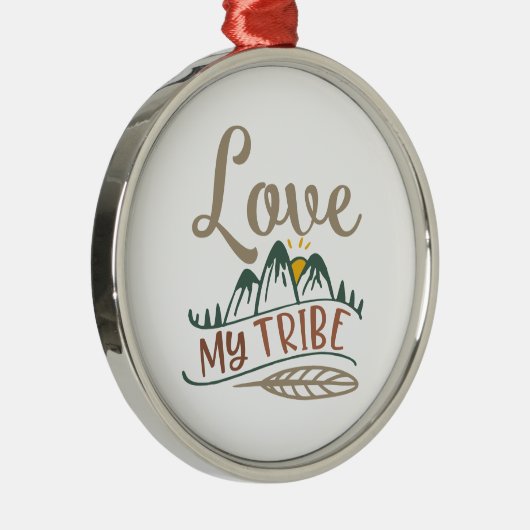 私の部族を愛しなさい。誕生日部族の作品が愛を表す メタルオーナメント (右)