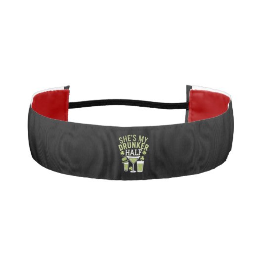 私の酔っ払い半分のSt patricksの一致するカップルを見る アスレチックヘッドバンド (正面)