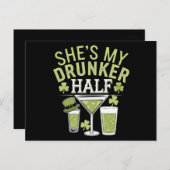 私の酔っ払い半分のSt patricksの一致するカップルを見る ポストカード (正面/裏面)