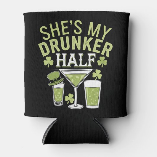 私の酔っ払い半分のSt patricksの一致するカップルを見る 缶クーラー (正面)
