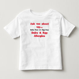 私の酪農場及び卵のアレルギーについて私に尋ねて下さい トドラーTシャツ