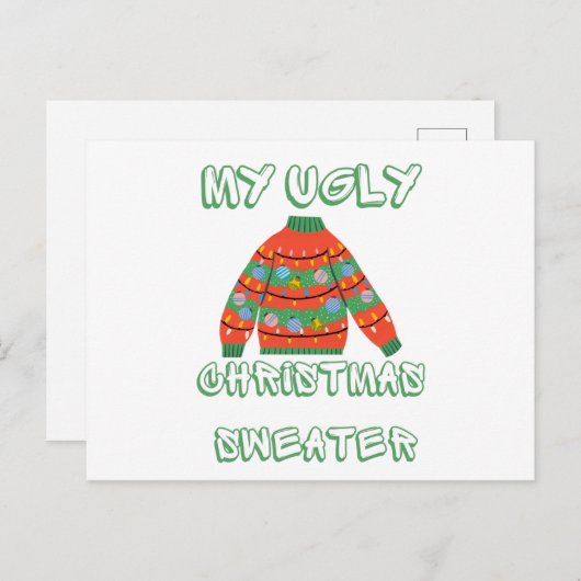 私の醜いクリスマスセーター ポストカード (正面/裏面)