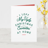 私の醜離れいクリスマススのセーターアットホームホリデークリスマス カード (黄色い花)