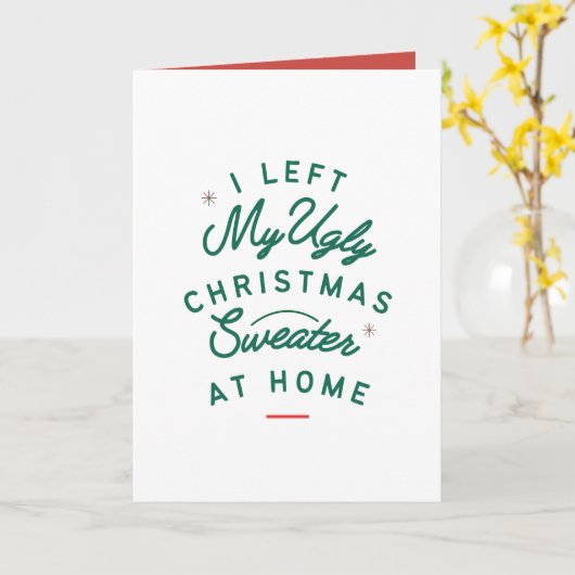 私の醜離れいクリスマススのセーターアットホームホリデークリスマス カード (黄色い花)