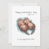 私の重要なオッター動物パニーバレンタインデー シーズンカード (正面)