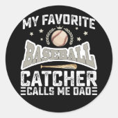 私の野球お気に入りのの捕手は私をパパ父と呼ぶ ラウンドシール (正面)