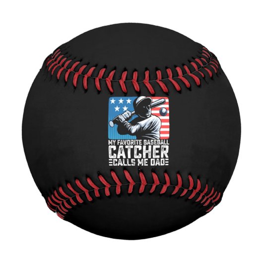 私の野球お気に入りのの捕手は私をパパ父と呼ぶ 野球ボール (正面)