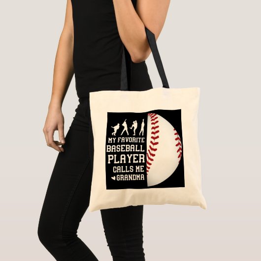 私の野球お気に入りの選手はおばあちゃんを呼ぶ トートバッグ (正面(商品))