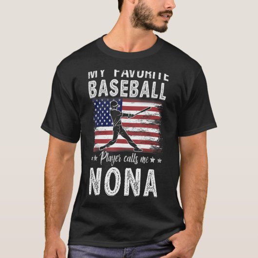 私の野球お気に入りの選手は私をアメリカ人と呼ぶ Tシャツ (正面)