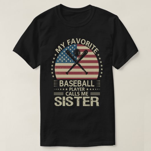 私の野球お気に入りの選手は私をシスター・アメリカ・フロリダと呼ぶ Tシャツ (デザイン正面)