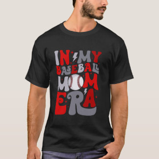 私の野球でグルービー母の時代ママ幸せな母親 Tシャツ