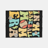 私の野球の母のエラおもしろいー野球の母の母ダ フリースブランケット (正面(横))