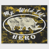 私の野生動物のヒーロー ラッピングペーパー (フラット)