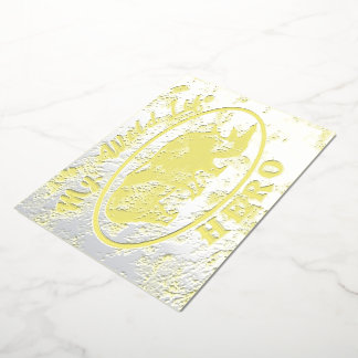 私の野生動物のヒーロー 箔招待状