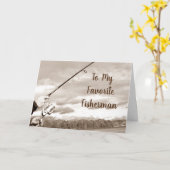 私の釣り人の記念日お気に入りのおめでとう カード (黄色い花)