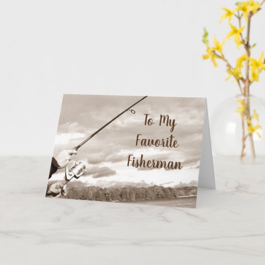 私の釣り人の記念日お気に入りのおめでとう カード (黄色い花)